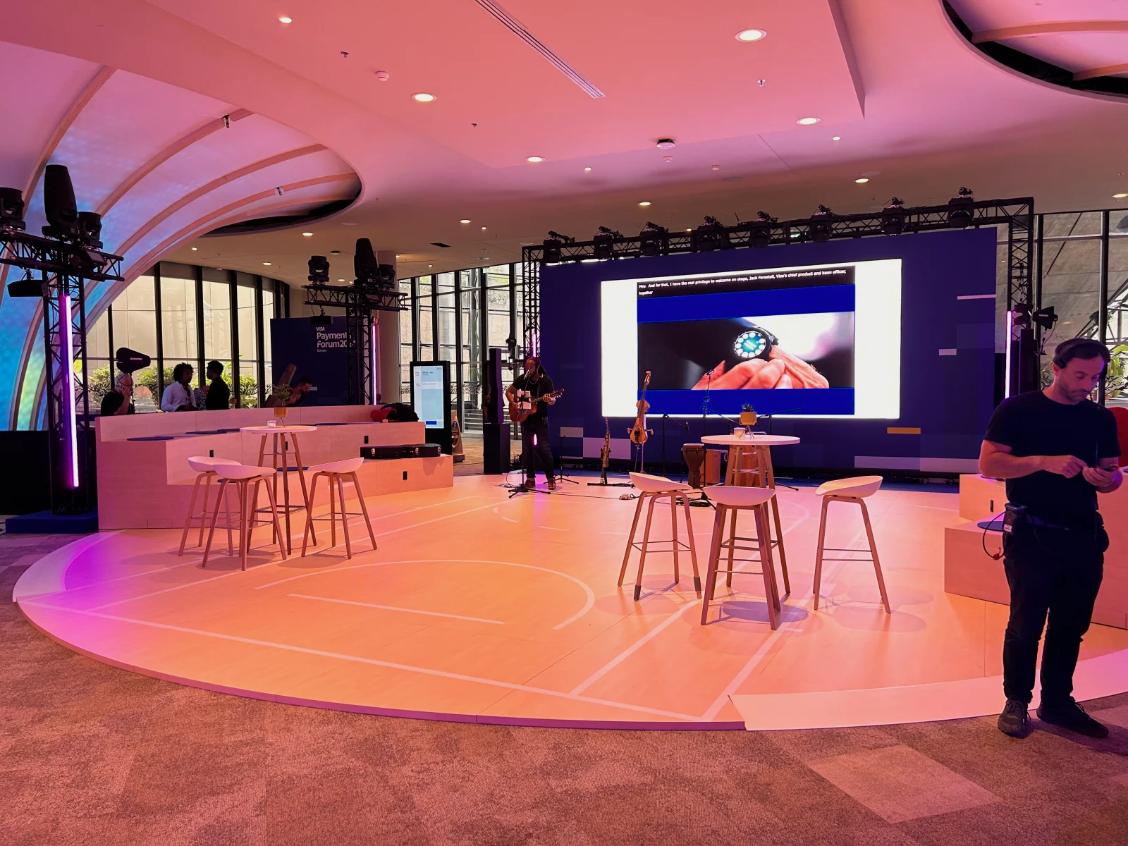 Corporate convention with scenography and lighting
