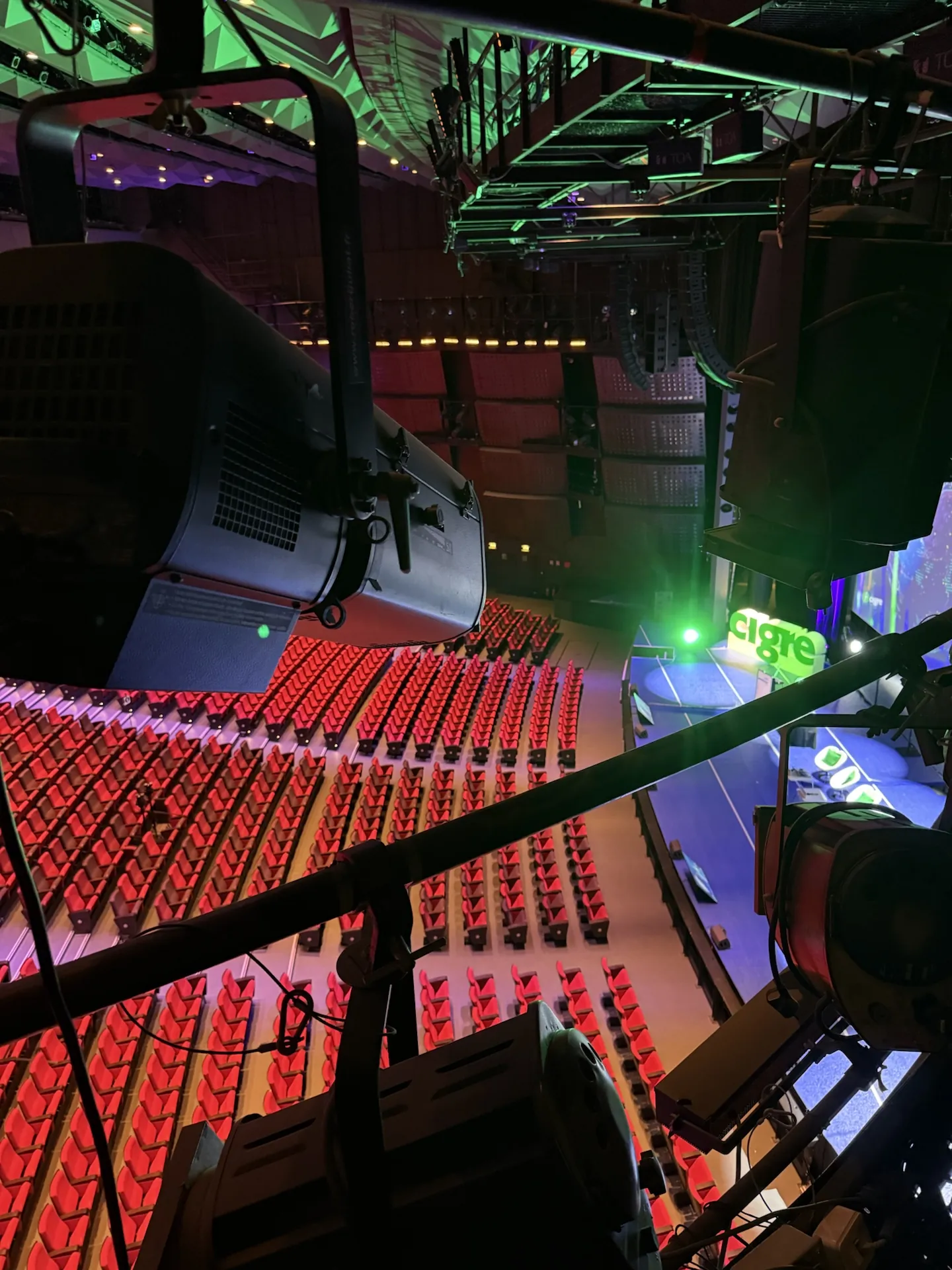 Fixture installed on the catwalk, room below