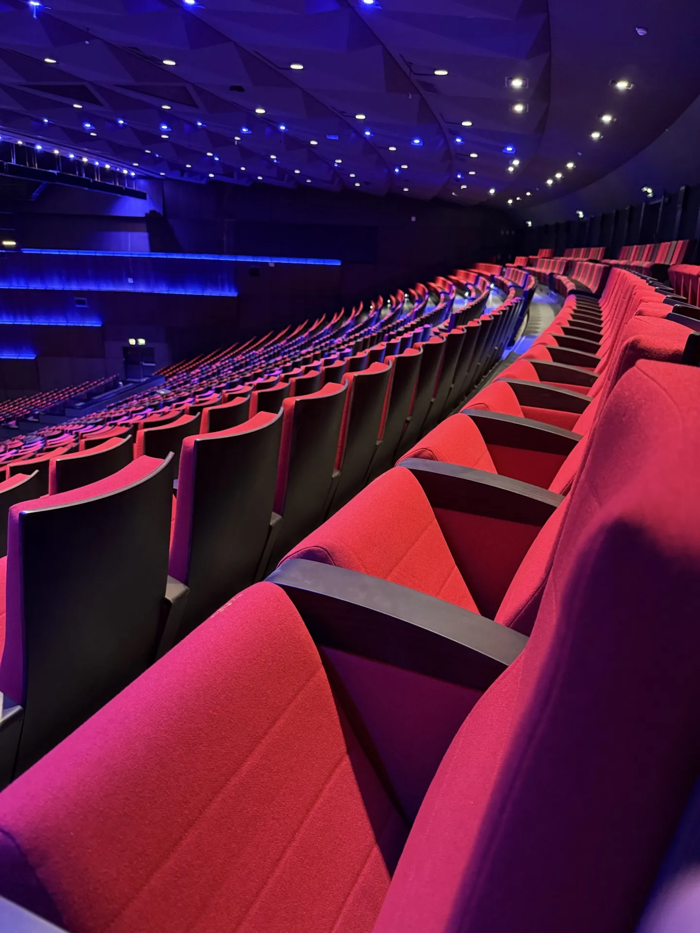 Rows of auditorium seats ready for participants
