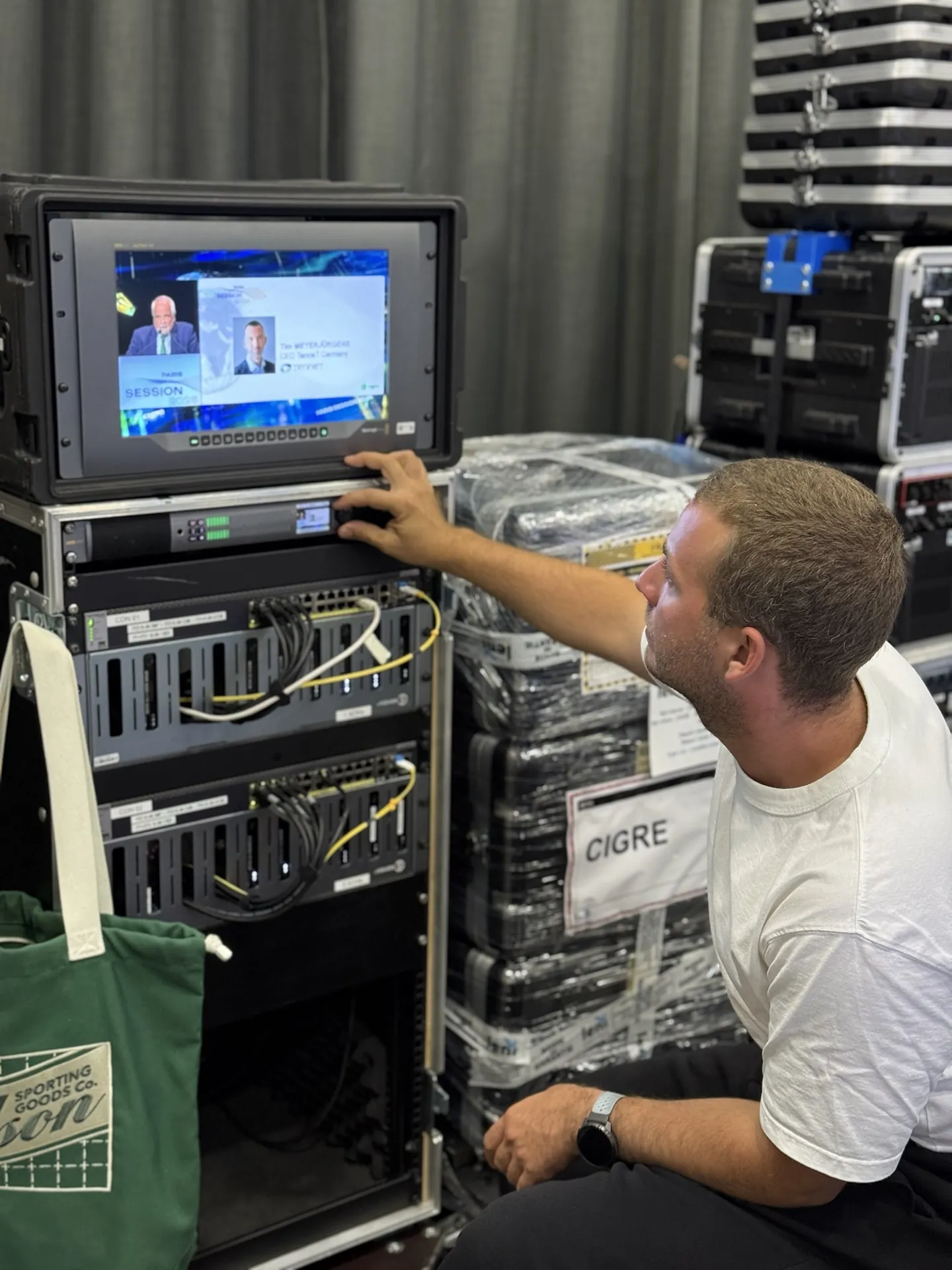 Technician at the control rack
